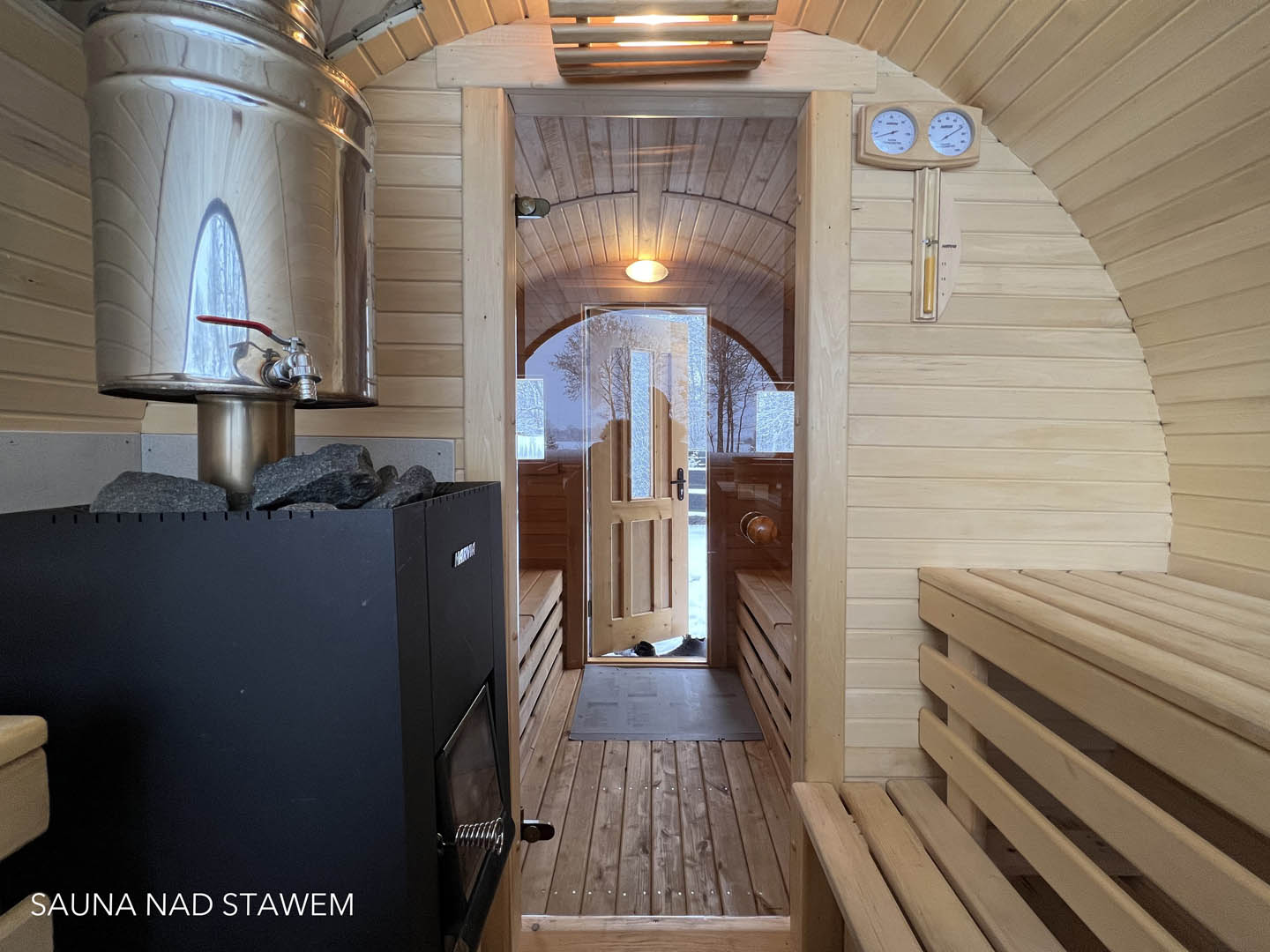 Sauna zimą w Orenicach